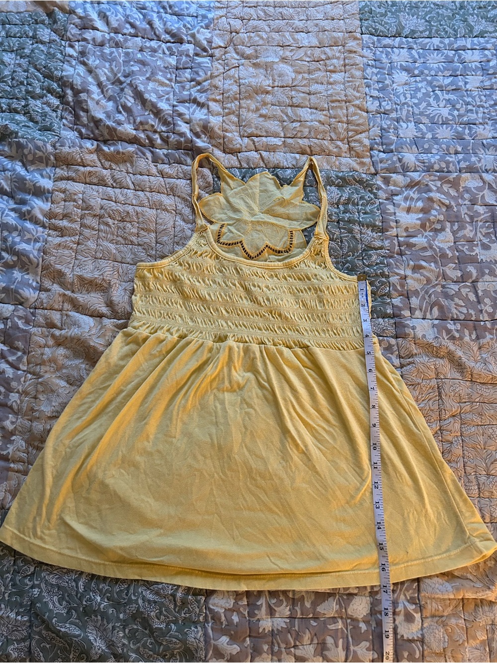 OP Yellow Smocked Tank Dress with Decorative Back